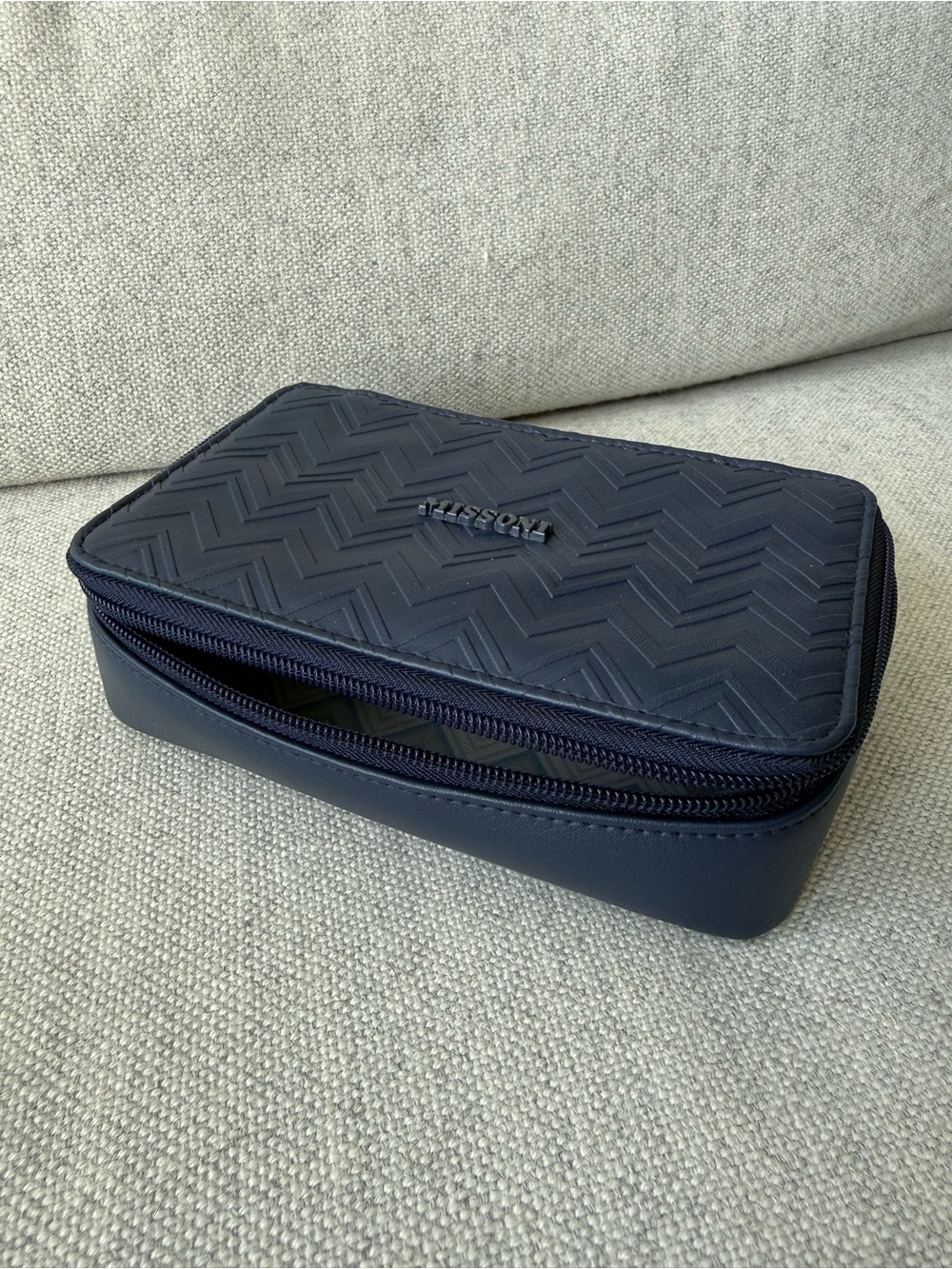 NEW Missoni Travel Case Makeup Jewelry Packing Cube Small Blue